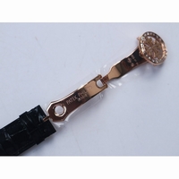 6104P Moon RG Diamond Bezel Blue Dial Leather Strap A240 AIF