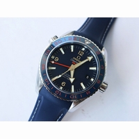 Planet Ocean 600M Co-Axial GMT 43.5mm Ceramic Bezel *3 Dials* Rubber Strap A8605 Super Clone VSF