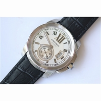 Calibre de Cartier White & Black Dial Leather JF A23J