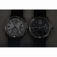 Calibre de Cartier White & Black Dial Leather JF A23J