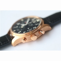 IWC Pilot Chrono 3777 RG 43mm Black Dial Leather V6F A7750