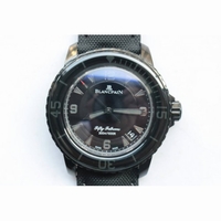 Fifty Fathoms PVD Dark Knight 1:1 Best Edition Black Dial on Sail-canvas Strap A1315 ZF