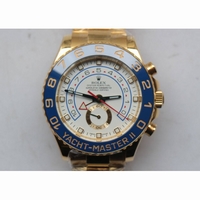 YachtMaster II 116680 Blue Ceramic Bezel White Dial YG Bracelet JF A7750