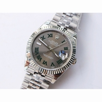 Rolex DateJust II 126234 41mm 904L Fluted Bezel Green Roman Marks Grey Dial Jubilee Bracelet BP A3235