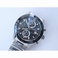 Calibre Heuer 01 Chrono Gray Dial Bracelet & Rubber Strap A1887 XF