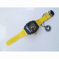 RM035-02 Real Forge Carbon Skeleton Dial Yellow Rubber Strap NH05A V3 ZF