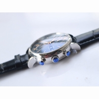 IW391001 Portofino Chrono Gold Markers Blue Dial Leather Strap A7750 ZF