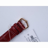Cartier Santos RG Diamond Bezel Silver Dial Black & Red Croco Strap Ronda Quartz