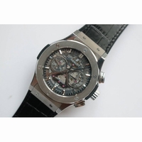 Classic Fusion 45mm Skeleton Watch Chronograph Gummy Leather 