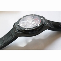 Classic Fusion 45mm Skeleton Watch Chronograph Diamonds Gummy Leather
