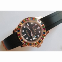 Rolex 2015 YachtMaster 40 116695SATS RG/RU Gem Bezel Black BP 