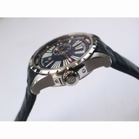 Excalibur DBEX0543 Titanium Blue Dial Black Leather Strap Micro Rotor Movement TBF