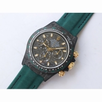 Daytona DIW Carbon Black Carbon Dial Green Nylon Strap Real Gold Pusher & Crown A4130