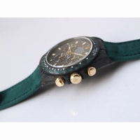 Daytona DIW Carbon Black Carbon Dial Green Nylon Strap Real Gold Pusher & Crown A4130