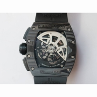 RM011 NTPT Carbon Case Chronograph 1:1 Best Edition Crystal Skeleton Dial Rubber Strap A7750 KVF 