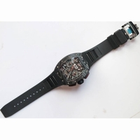 RM011 NTPT Carbon Case Chronograph 1:1 Best Edition Crystal Skeleton Dial Rubber Strap A7750 KVF 