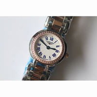 Longines PrimaLuna Two Tone RG Roman Markers MOP Dial Bracelet Quartz