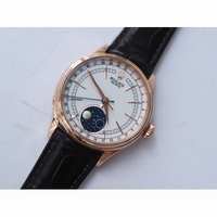 Cellini 50535 Moonphase RG White Dial Leather Strap A3195 KZF