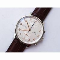 Portuguese Chrono IW371604 White Dial Brown Leather Strap ZF A69355