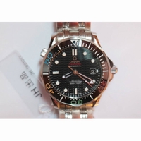 Seamaster 300M 2016 Olympic SS 1:1 Best Edition Black Textured Dial Ceramic Bezel Bracelet A2824 JHF