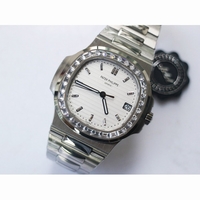Nautilus 5711 SS 1:1 Best Edition White Dial Diamonds Markers and Bezel SS Bracelet 324CS Free box  PPFV3