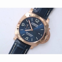 PAM 1112 V GMT RG 1:1 Best Edition Blue Dial Blue Leather Strap P.9011 Super Clone VSF