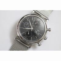 Portofino Chrono Black Dial Mesh Bracelet A7750