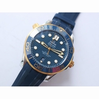 2018 Seamaster Diver 300M SS/YG  1:1 Best Edition YG Bezel Blue Dial Blue Rubber Strap A8800 VSF