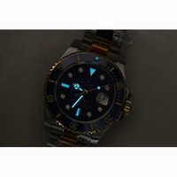 Submariner 116613 LN Diamonds Markers Blue Dial Two Tone Bracelet A2836