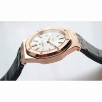 Royal Oak 41mm 15400 18K RG Wrapped White Dial Leather Strap BP A3120
