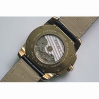 Calibre de Cartier YG Diamond Bezel Black Leather