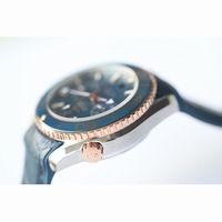 Omega Seamaster Chronometer Two Tone 45mm Blue Dial Leather "JHF" A9301