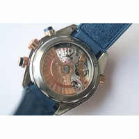 Omega Seamaster Chronometer Two Tone 45mm Blue Dial Leather "JHF" A9301