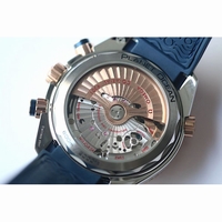 Omega Seamaster Chronometer Two Tone 45mm Blue Dial Leather "JHF" A9301