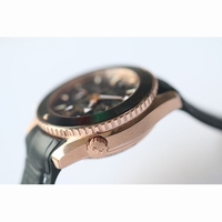 Omega Seamaster Chronometer Ceragold? RG 45mm Black Dial Leather "JHF" 