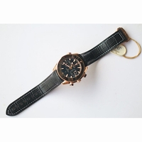 Omega Seamaster Chronometer Ceragold? RG 45mm Black Dial Leather "JHF" 