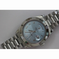 Rolex Pres Smooth Ice-Blue Roman SS/SS