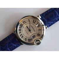 Ballon Bleu 36mm White Textured Dial Leather straps SEIKO NH05A SWF 