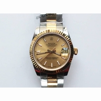 Rolex Oyster TT Fluted bezel  Sticker Numeral Gold dial 26mm BP 