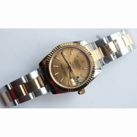 Rolex Oyster TT Fluted bezel  Sticker Numeral Gold dial 26mm BP 