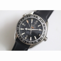 Omega Seamaster Planet Ocean GMT 600M Silver Number Rubber Black A8605