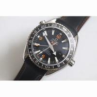Omega Seamaster Planet Ocean GMT 600M Orange Number Leather Black A8605