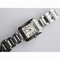 Tank Anglaise Ladies SS  1:1 Best Edition White Dial SS Bracelet Quartz GSF