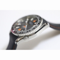 Omega Seamaster Planet Ocean GMT 600M Orange Number Leather Black A8605
