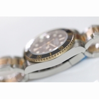 Submariner 116613 LN Wrapped Gold Black Dial Two Tone Bracelet