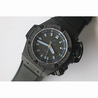 King Diver 48mm OceanGraphic 4000m Carbon Fiber Black Dial Blue Markers V6 A7750 Free Nylon Strap