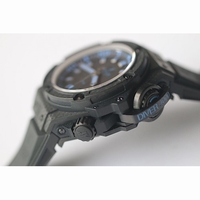 King Diver 48mm OceanGraphic 4000m Carbon Fiber Black Dial Blue Markers V6 A7750 Free Nylon Strap