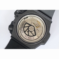 King Diver 48mm OceanGraphic 4000m Carbon Fiber Black Dial Blue Markers V6 A7750 Free Nylon Strap