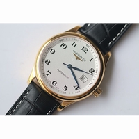 Longines Masters Collection YG Num Markers White Dial Leather JF