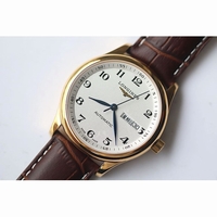 Longines Masters Collection DayDate YG Num Markers White Dial Leather JF
